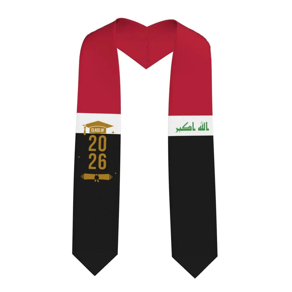 Class Of 2026 Iraq Flag Graduation Stole Sash Scarf For International Students Proud 183CM Long