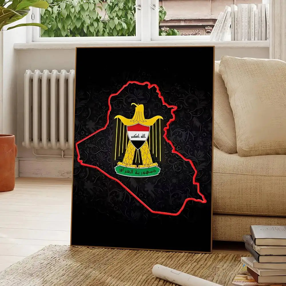 Iraqi Iraq National Flag Poster Decorative Paintings Suitable For Living Rooms Bedrooms Offices And Bars