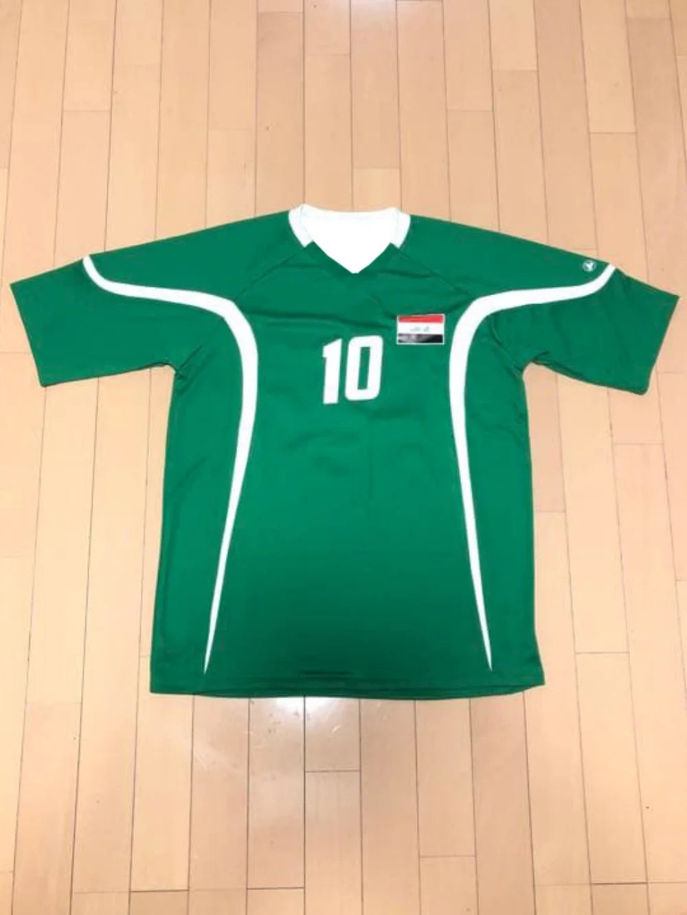 Iraq Style Football Jersey, Green White Retro Style Soccer Shirt