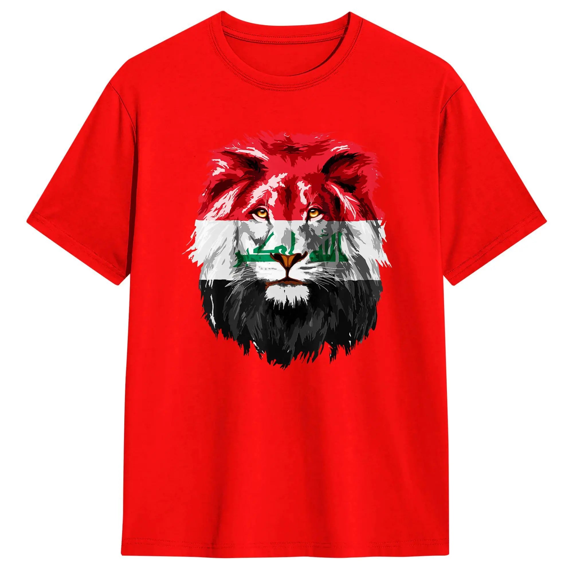 Iraqi Flag Iraq Lion Face Iraq Flag T-Shirt for Men