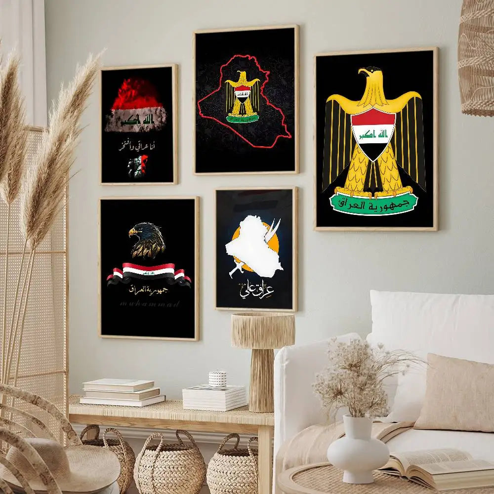 Iraqi Iraq National Flag Poster Decorative Paintings Suitable For Living Rooms Bedrooms Offices And Bars