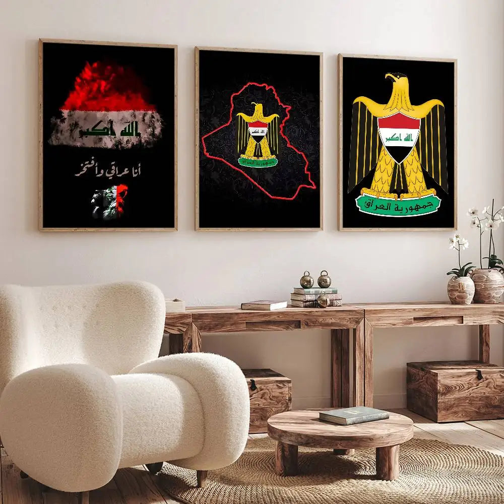 Iraqi Iraq National Flag Poster Decorative Paintings Suitable For Living Rooms Bedrooms Offices And Bars