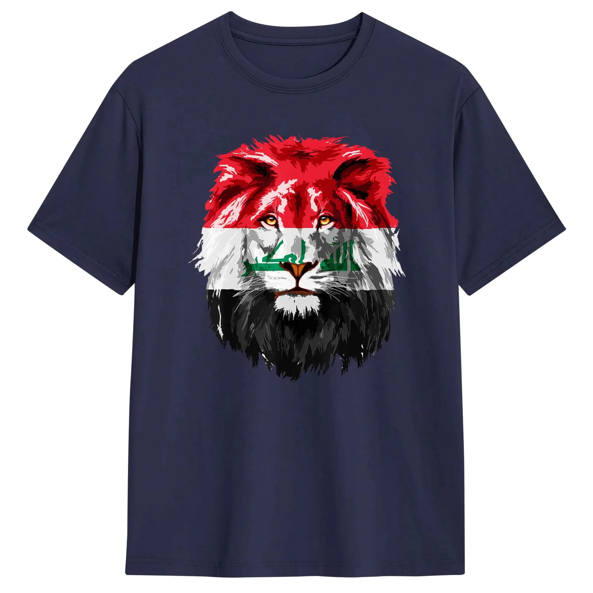 Iraqi Flag Iraq Lion Face Iraq Flag T-Shirt for Men