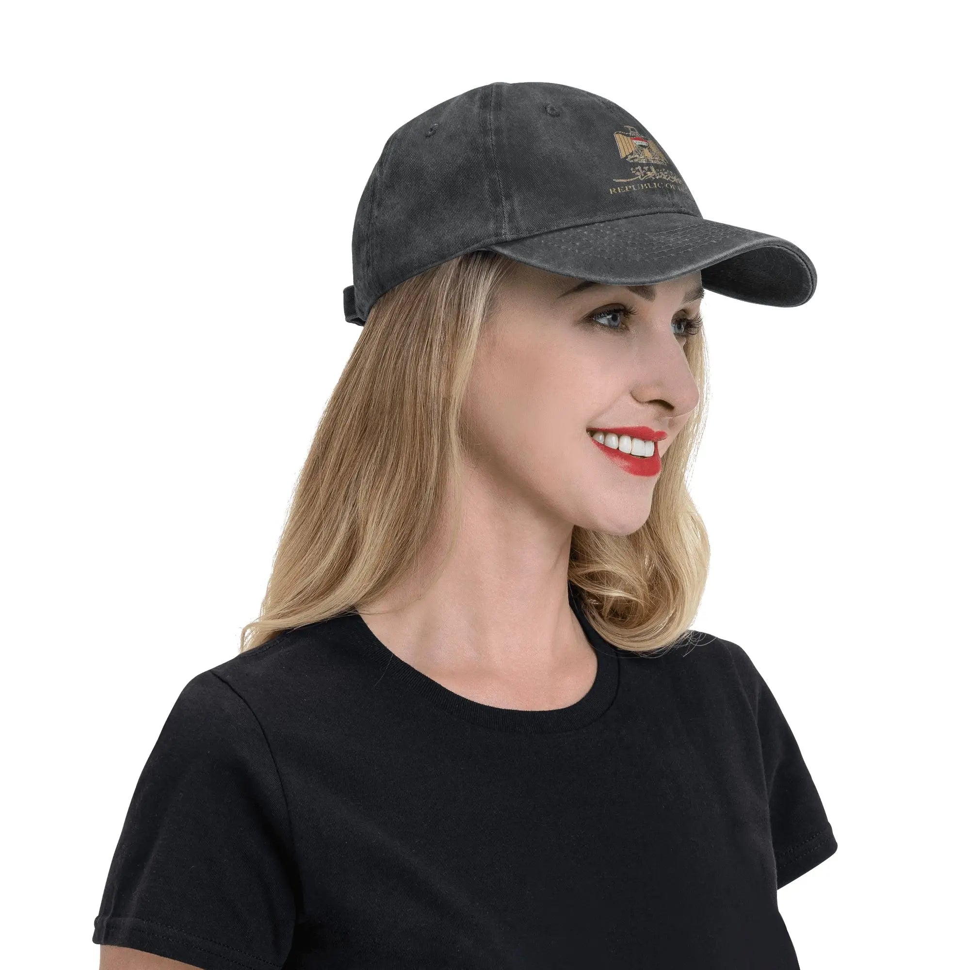 Iraq Flag On Iraqi Emblem In Golden Casual Baseball Cap For Men Women