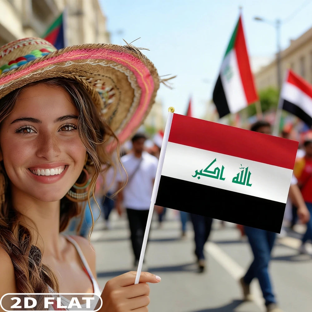 2D FLAT Iraq Handheld Small Flags