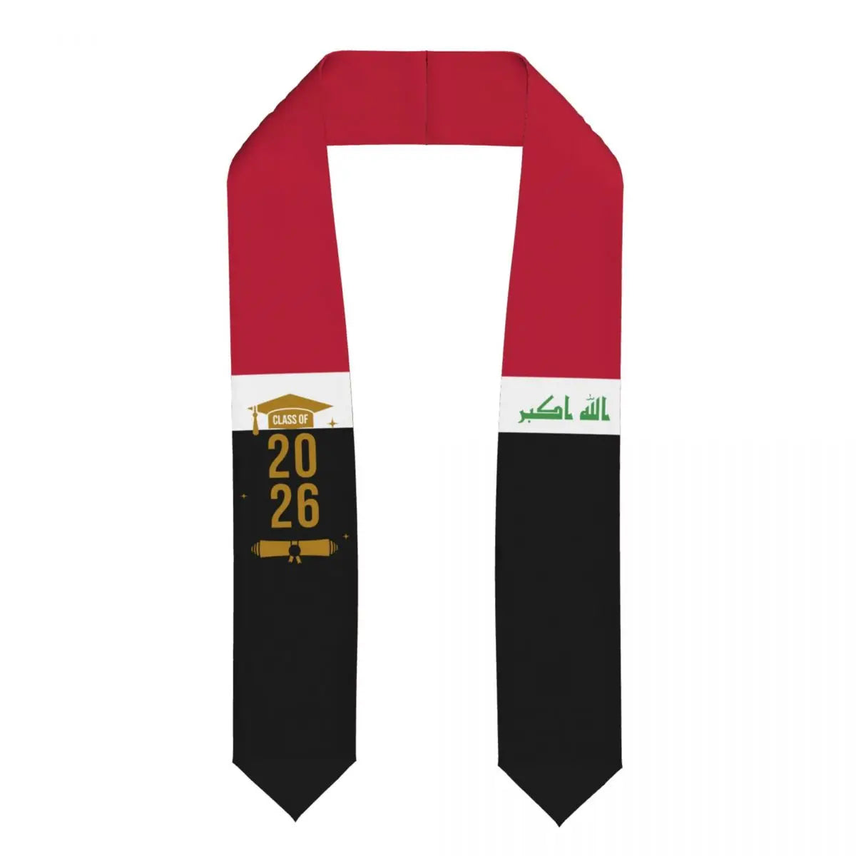 Class Of 2026 Iraq Flag Graduation Stole Sash Scarf For International Students Proud 183CM Long