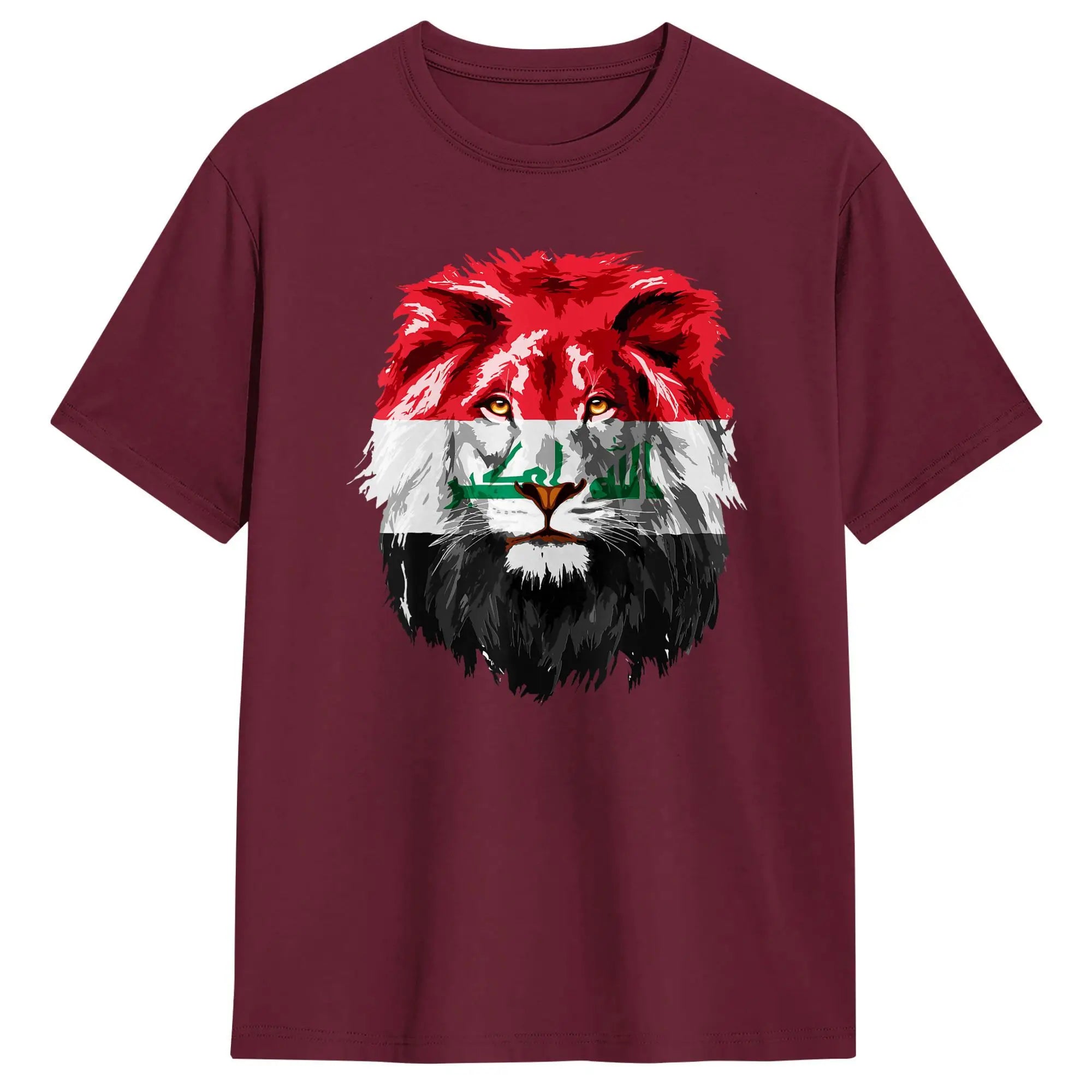 Iraqi Flag Iraq Lion Face Iraq Flag T-Shirt for Men