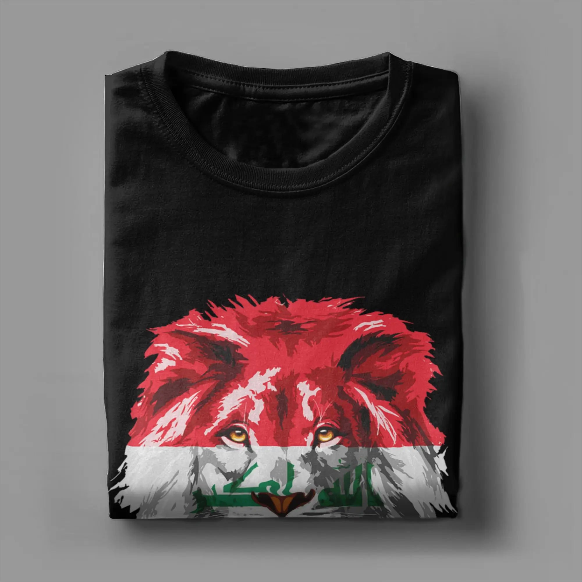 Iraqi Flag Iraq Lion Face Iraq Flag T-Shirt for Men