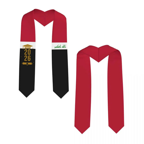 Class Of 2026 Iraq Flag Graduation Stole Sash Scarf For International Students Proud 183CM Long