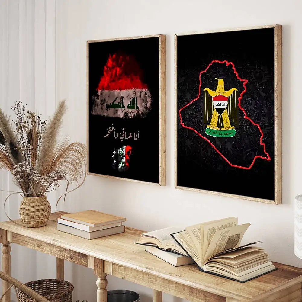Iraqi Iraq National Flag Poster Decorative Paintings Suitable For Living Rooms Bedrooms Offices And Bars