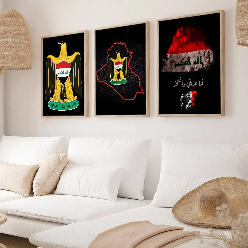 Iraqi Iraq National Flag Poster Decorative Paintings Suitable For Living Rooms Bedrooms Offices And Bars