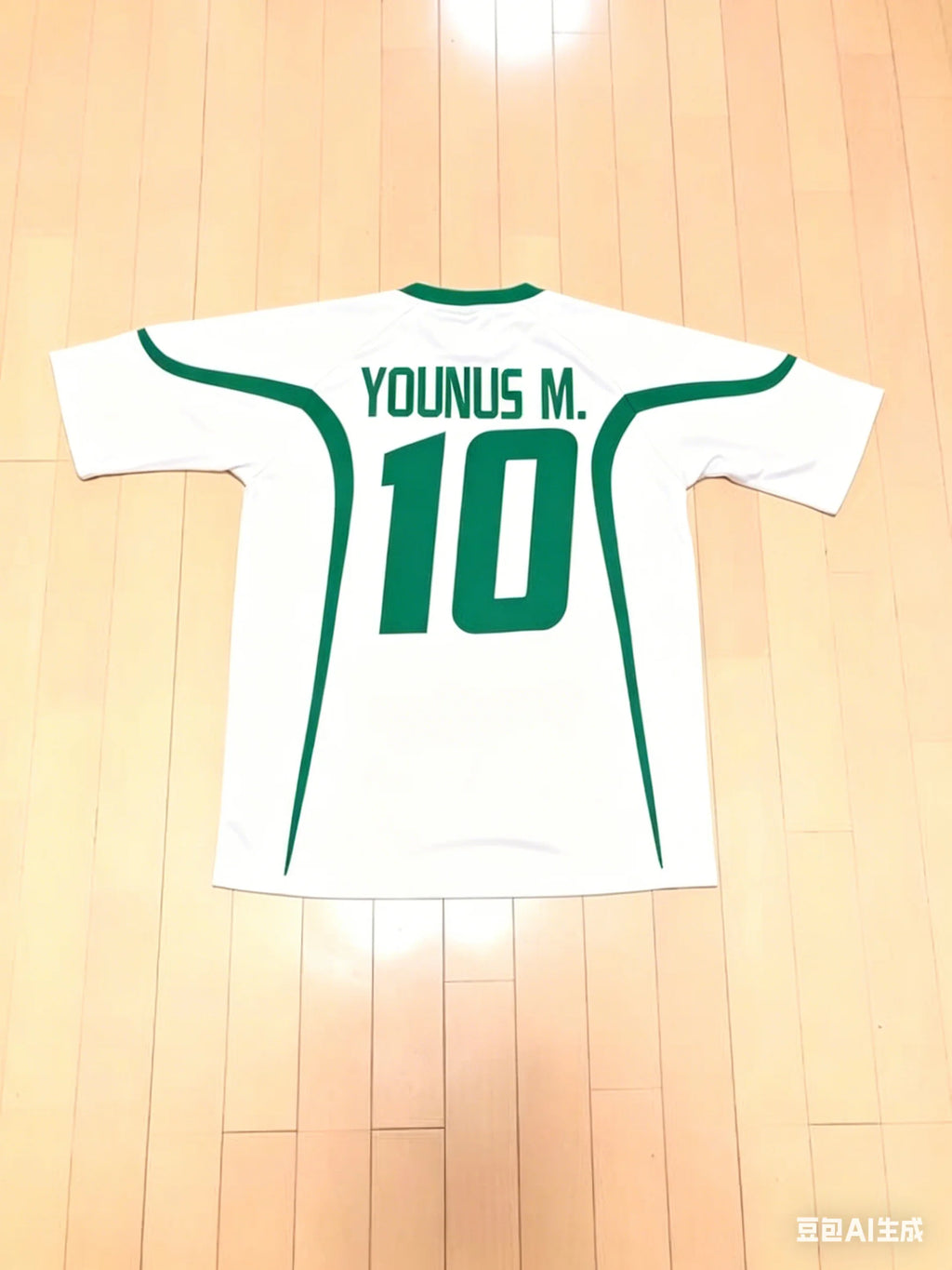 Iraq Style Football Jersey, White Green Retro Style Soccer Shirt